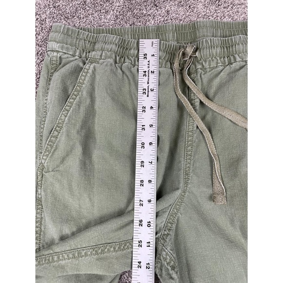 J Crew Pants Womens 10 Olive Woven Ankle Military Army Earthy Minimal Elastic - Picture 6 of 9